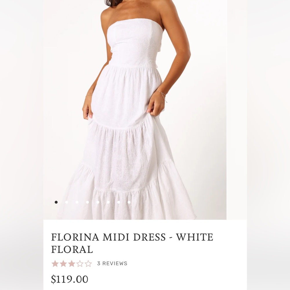 Petal & Pup Florina Midi Dress - White Floral